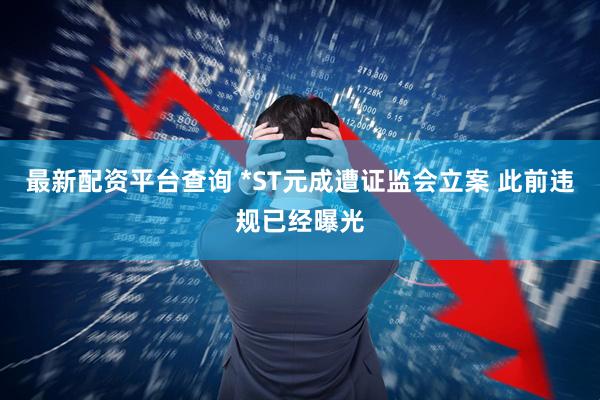 最新配资平台查询 *ST元成遭证监会立案 此前违规已经曝光